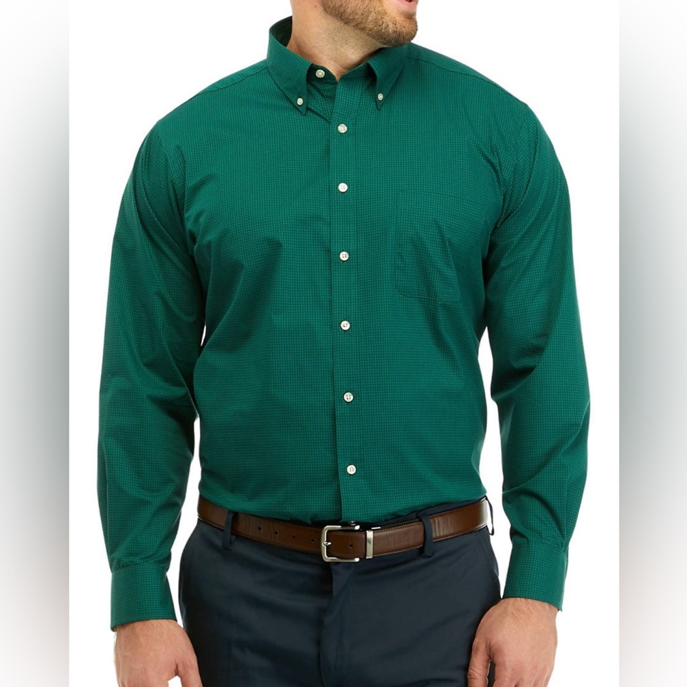 Men’s Tall Allover Stretch Gingham Dress Shirt